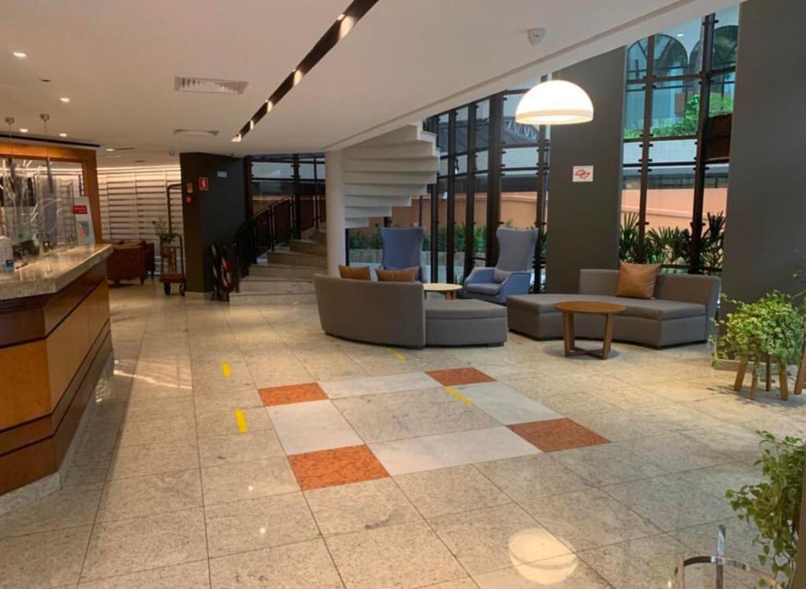 Flat No Hotel Cosmopolitan Com Estacionamento Gratis E Piscina Сантос Экстерьер фото